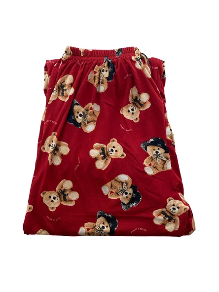 Kadın Ayıcık Desenli Pijama Altı Milan -003 - 2