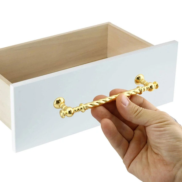 Metal Kulp Mobilya Mutfak Dolabı Çekmece Dolap Kulpu Kulbu Altın Gold (128 MM-12.8 CM) - Resim 3