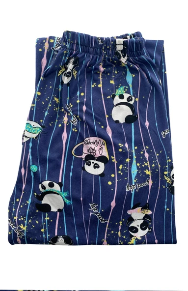 Kadın Panda Desenli Good Day Yazılı Pijama Altı Milan -3010