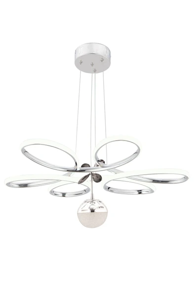 Dekorluna Rose Krom Modern Sarkıt Beyaz Işık Led Avize Salon Mutfak Oda Hol Ledli Avize - Resim 2