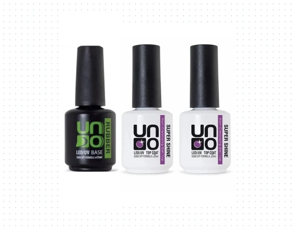 Fontenay Uno Top Coat Super Shine 15ml X2 - Uno Rubber Base Coat 15m  3'Lü Set