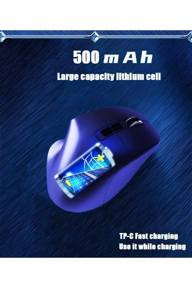 Sarftech Kablosuz Ergonomik Zarif Tasarım RGB Dual Moude 2.4Ghz+BT5.0 Ofis ve Gaming Oyuncu Faresi - 3