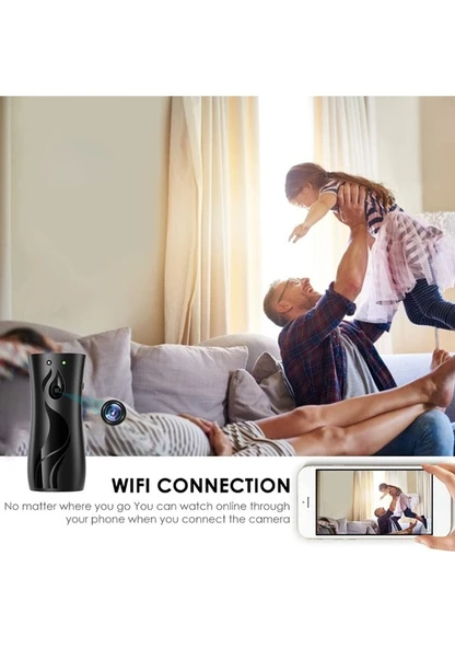 Cbtx Nemlendirici Şekli Wifi Kamera Bebek İzleme Hareket Algılama 1080p Hd Güvenlik Kamerası Siyah - 8