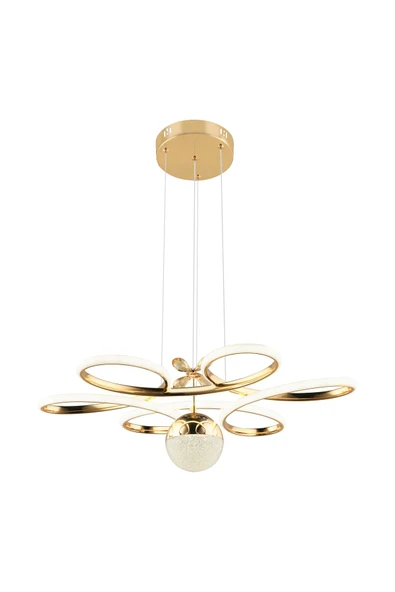 Dekorluna Rose Gold Kaplama Modern Sarkıt Beyaz Işık Led Avize Salon Mutfak Oda Hol Ledli Avize - Resim 3