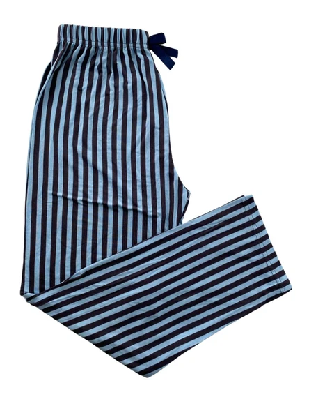 Kadın Kalın Çizgili Antrasit Pijama Altı Milan-10500 - 5