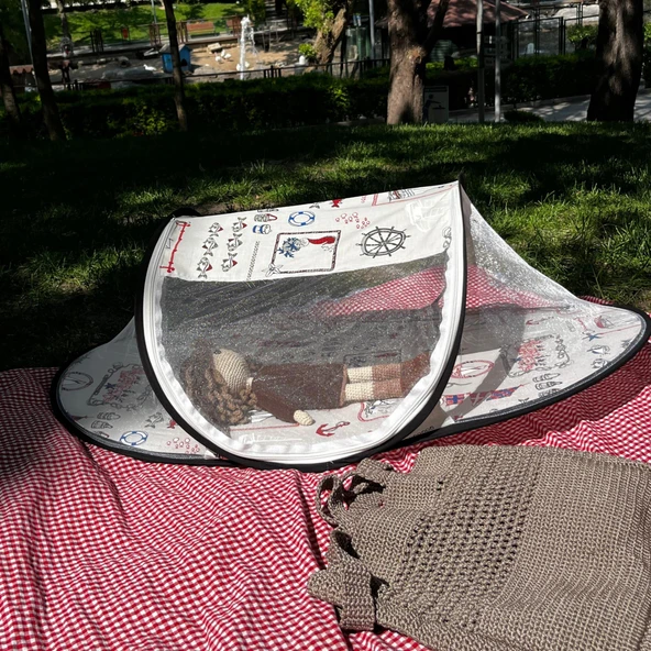 Bebek Tül Sineklik Haşere Koruyucu Katlanabilir Bebek Cibinlik Desenli Portatif Bebek Gölgelik Çadırı