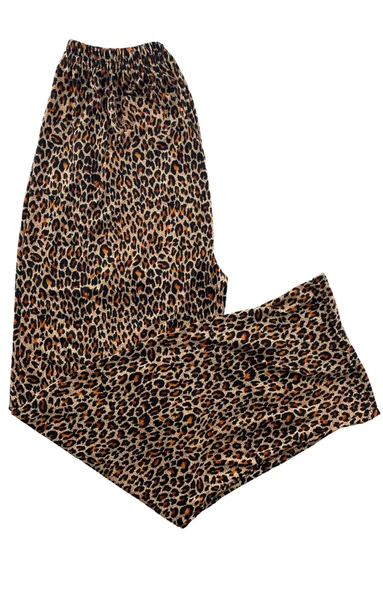 Kadın Bej Leopar Desenli Pijama Altı Milan -3010 - 2