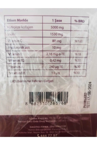 HOMM KOLAJEN İÇEREN TAKVİYE EDİCİ GIDA - 3