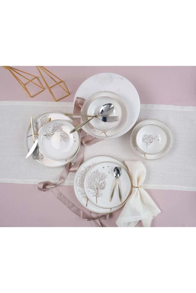 Koch Collection FREZYA 24 PARÇA YEMEK TAKIMI - ALTIN - 7