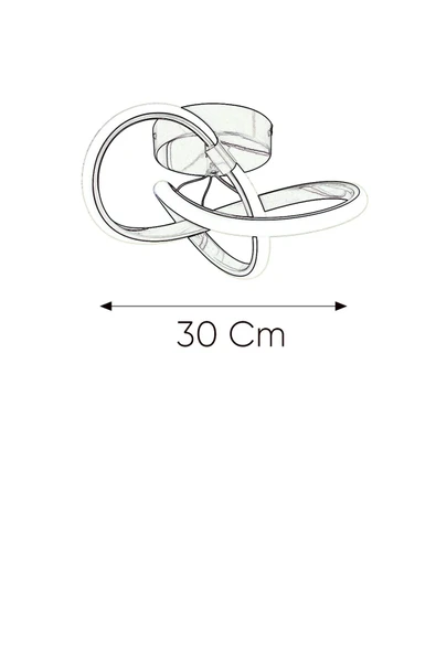 Dekorluna Alen Modern Plafonyer Siyah Beyaz Işık Tavana Sıfır Salon Mutfak Hol Led Avize - Resim 2