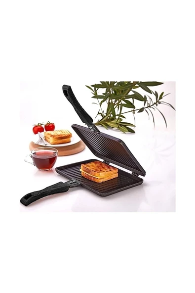 ADA İç Dış Granit Döküm Ocaküstü El Tost Makinesi 24x17 Cm