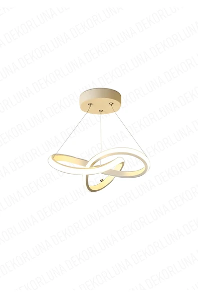 Dekorluna Modern Forte Beyaz Tekli 3 Renk Işıklı Power Ledli Salon Mutfak Oda Hol Ledli Avize - 3