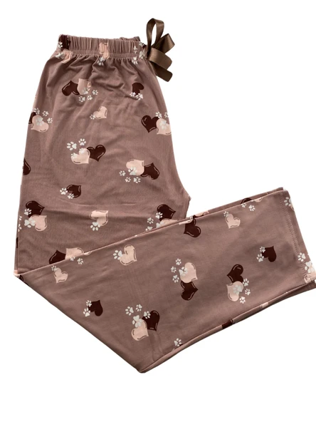 Kadın Köpek Patili Kalp Desenli Pijama Altı Milan-10500