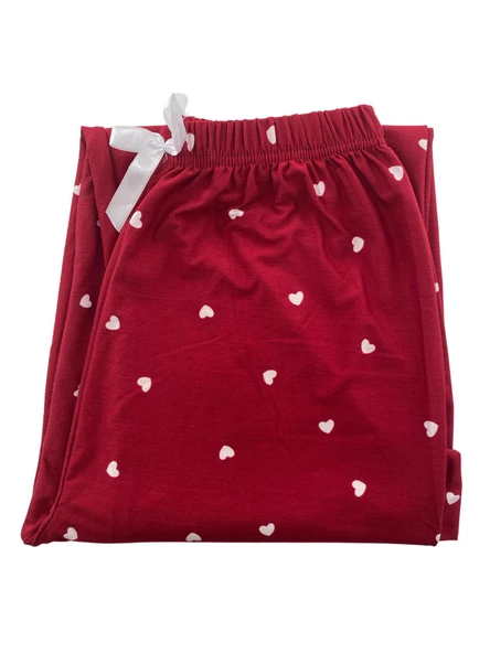 Kadın Beyaz Kalpli Pijama Altı Milan-10500