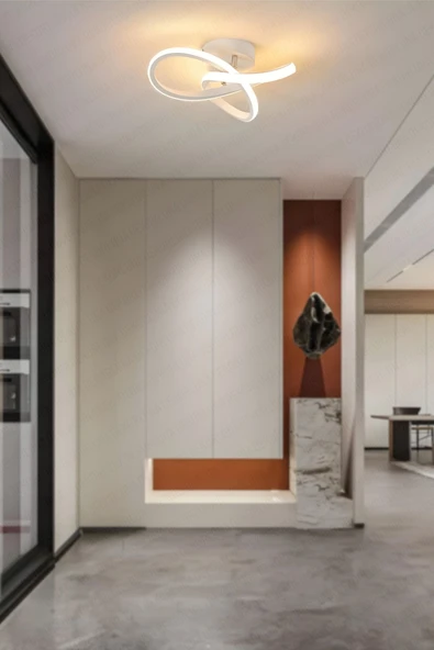 Dekorluna Alen Beyaz Modern Plafonyer Tavana Sıfır Beyaz Işık Salon Mutfak Hol Led Avize - Resim 2