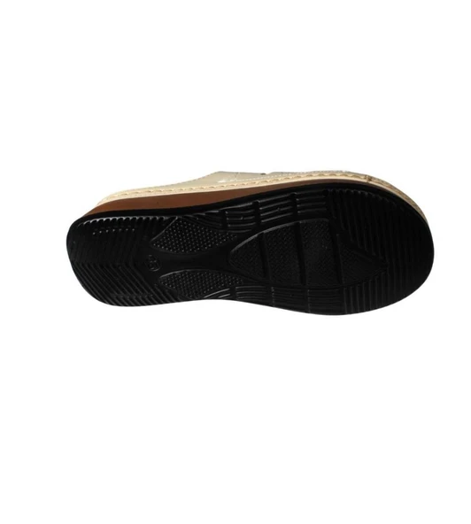 YAZKIŞ Kadın Siyah Krem Cilt Üzeri Taşlı Kalın Taban Comfort Taban terlik - 10