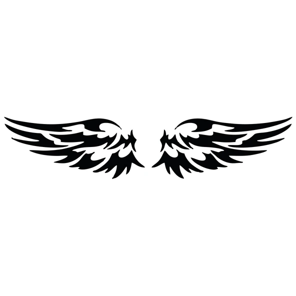 Çift Kanat Oto Logo Sticker  17x17 Cm Siyah