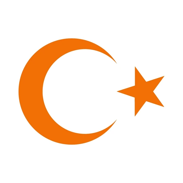 Ay Yıldız Sticker 17x17 Cm Turuncu ürün görseli