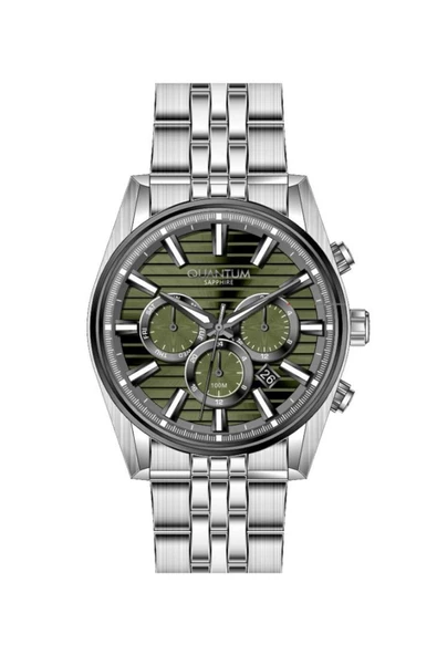 QUANTUM PWG1194.370 Safir Camlı Çelik Kordon Çelik Kasa 10 ATM Suya Dayanıklı Metalik Renk Erkek Kol ürün görseli 1