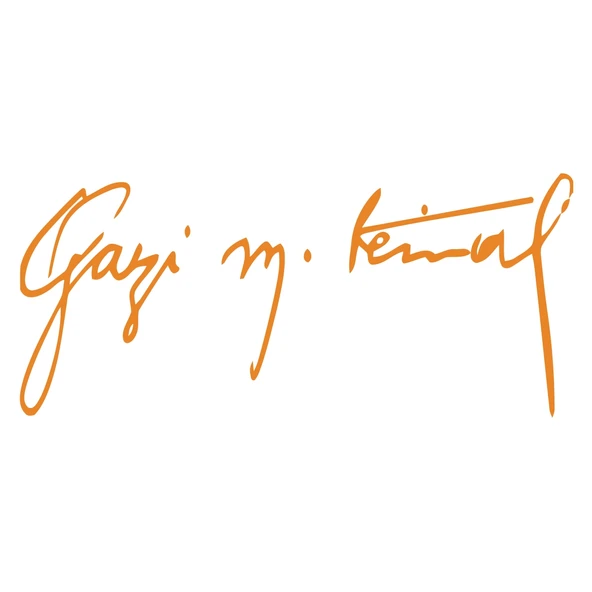 Gazi Mustafa Kemal İmzası Sticker17x17 Cm Turuncu ürün görseli