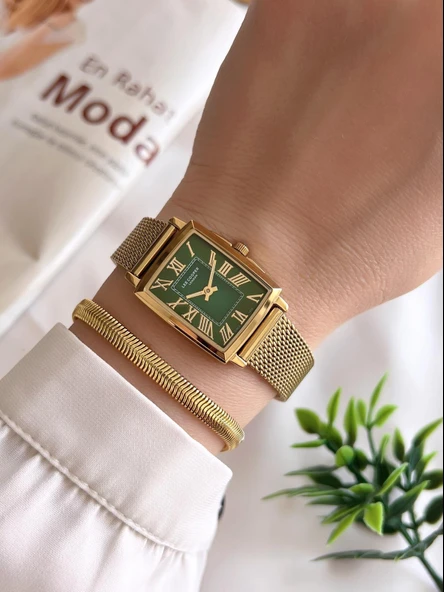 VS.BLKT.0244 Lee Cooper Çelik Hasır Kordonlu 3 Atm Suya Dayanıklı Kadın Kol Saati VS.BLKT.0244 - Resim 2