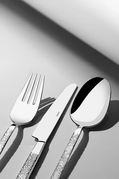 Nehir Lyon Sade 12 Kişilik 84 Parça Kutulu Çatal Kaşık Bıçak Tk. - Resim 2