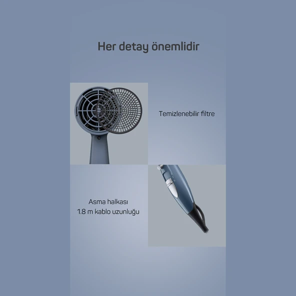 Arzum AR5014-DM Senfony Color Saç Kurutma Makinesi - Derin Mavi - 6