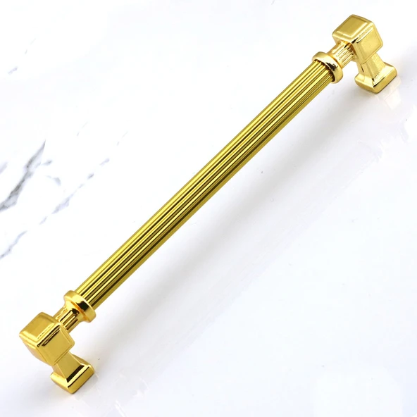 Mobilya Çekmece Mutfak Dolabı Dolap Kulpları Kulb 19.2 cm Metal Gold Altın Çizgili Kulp 192 mm - 4