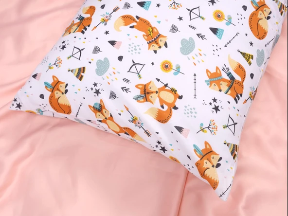 TİLKİ DESENLİ 2'Li KAPAKLI 50x70 YASTIK KILIFI - Resim 6