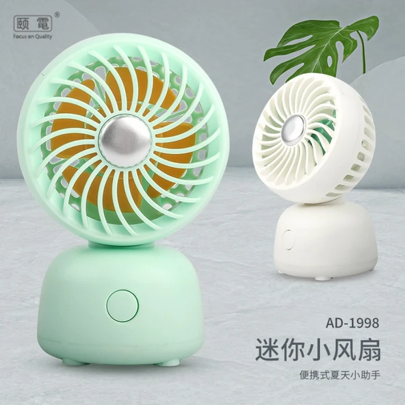 Şarj Edilebilir Masaüstü Mini Fan - Beyaz, Yeşil, Pembe