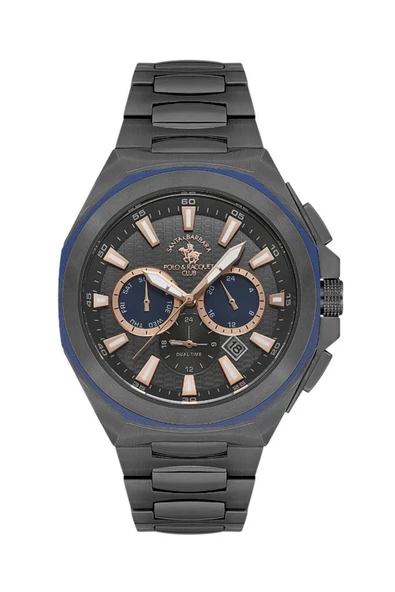 Santa Barbara Polo Racquet Club Sb.1.10539-4 Tüm Fonksiyonları Aktif Çelik Kordonlu Füme Erkek Kol S ürün görseli