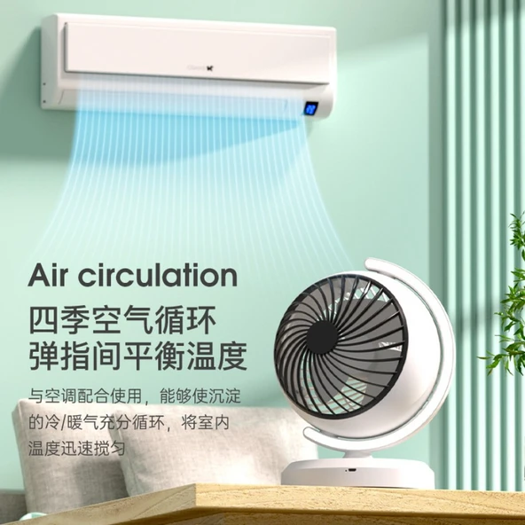 Şarj Edilebilir Masaüstü Fan - 15 cm - Beyaz - 2