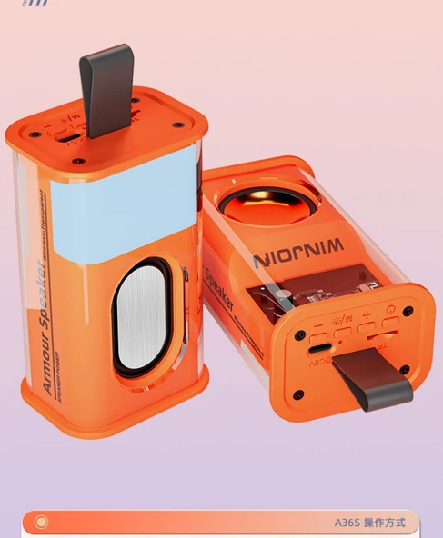 Kristal Görünümlü Bluetooth Hoparlör - Turuncu, Yeşil, Gri, Mor - 9
