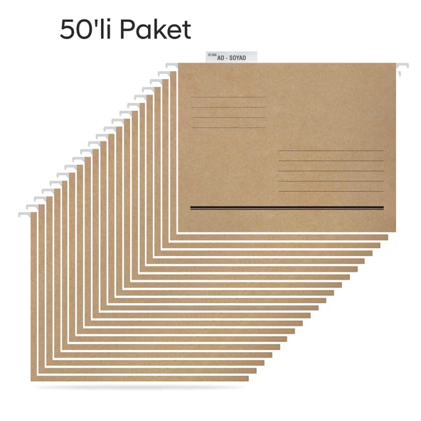 Tuna Askılı Dosya Metal Çubuklu Telli Tek Sayfa ASD2001 50 LI PAKET