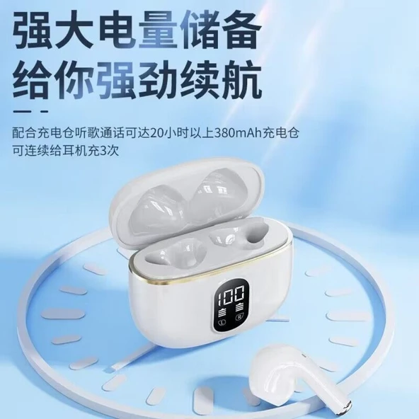Yarım Kulak TWS Bluetooth Kulaklık - Ten Rengi/Beyaz - 2