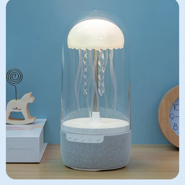 Bluetooth Hoparlör - Denizanası Tasarımlı - AD-0388 - Beyaz, Siyah - 3