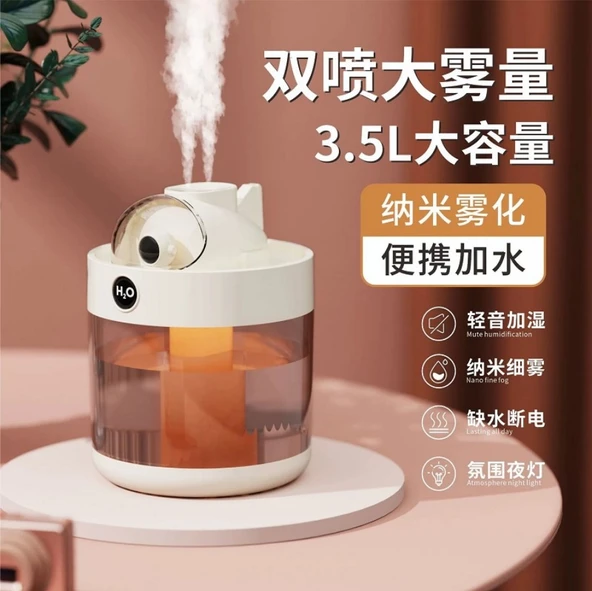 Denizaltı Tasarımlı Hava Nemlendirici 3.5L - Beyaz - 4