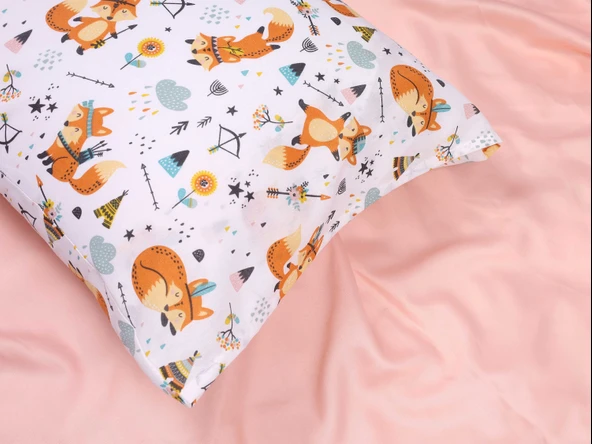 TİLKİ DESENLİ 2'Li KAPAKLI 50x70 YASTIK KILIFI - Resim 7