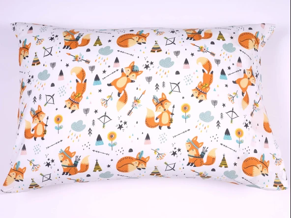 TİLKİ DESENLİ 2'Li KAPAKLI 50x70 YASTIK KILIFI ürün görseli 1