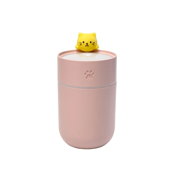Kedi Tasarımlı Taşınabilir Nemlendirici - Beyaz, Pembe - AD-9037 - 6