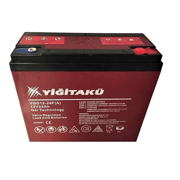 Yiğit Akü YGD12-24F A 12 V 24 Ah Jel Elektrikli Motosiklet Aküsü - 2025