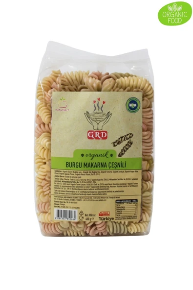 GRD ORGANİK ÇEŞNİLİ BURGU MAKARNA 400g