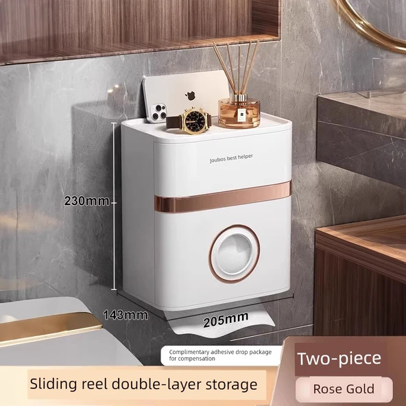 Su Geçirmez Banyo Tuvalet Kağıdı Kutusu - Mağara Stili - 2 Adet - Kağıt Havlu/Rulo Kağıt