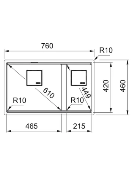 Franke KNG 160-46-21 Nero Eviye - 2