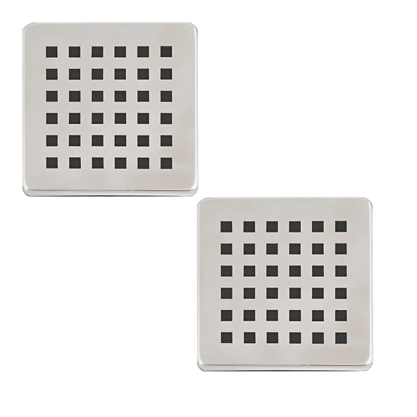DESIPHON 2 Adet Paslanmaz Çelik Kare Delikli Banyo Yer Süzgeç Izgarası Üst Kapak 10X10 Süzgeç Uyumlu