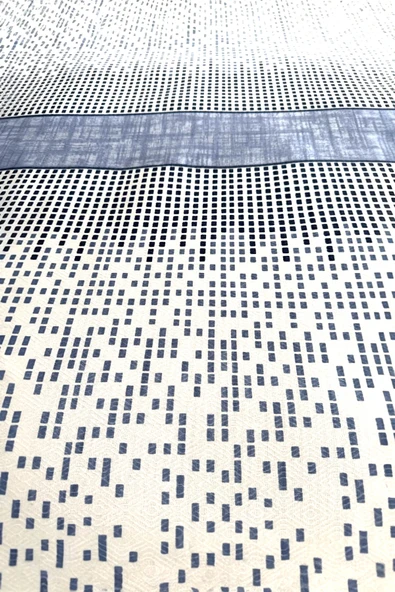 Alla Turca Tek Kişilik Modern Mozaik Desenli Pike – İndigo | 160x240 cm | %100 Pamuk - 4