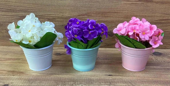 Yapay Çiçek Dekoratif Mini Menekşe 3 Adet Menekşe Renkli