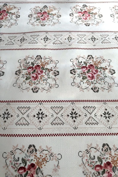 Alla Turca Çift Kişilik Kanaviçe Desenli Pike – Gül Kurusu | 200x240 cm | %100 Pamuk - 3