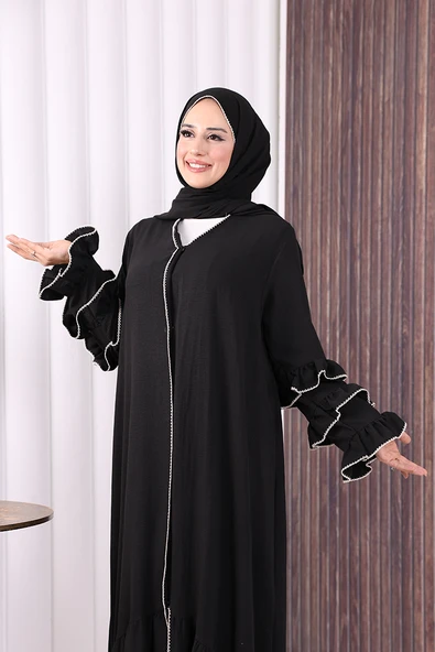 Şal ve Ferace İkili Takım 70018 Siyah - Resim 5