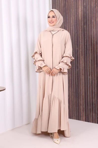 Şal ve Ferace İkili Takım 70018 Taş - Resim 3